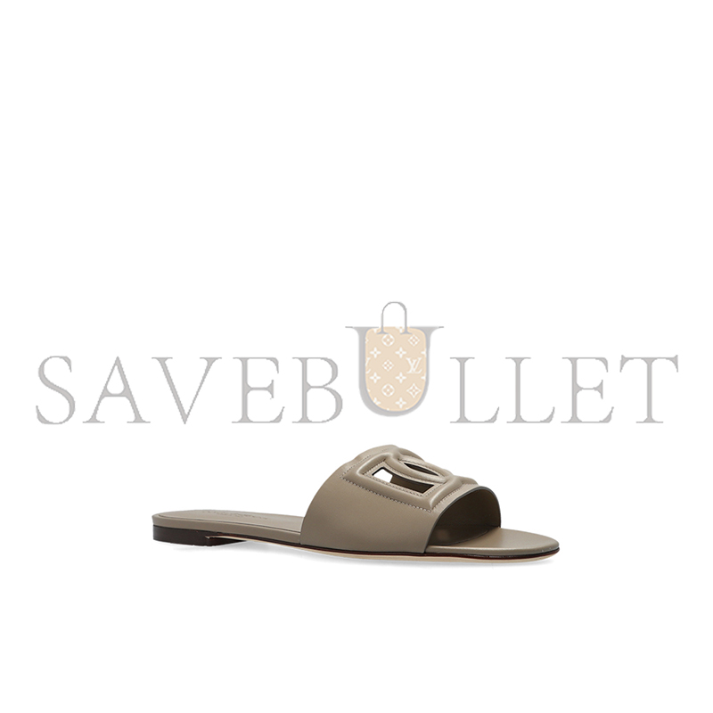 DOLCE GABBANA CALFSKIN SLIDERS WITH DG LOGO CQ0436AY3298I399